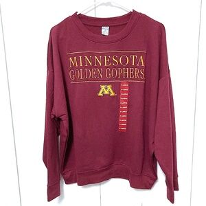 Minnesota Golden Gophers Maroon & Gold Embroidered Crew Neck Sweatshirt — NWT